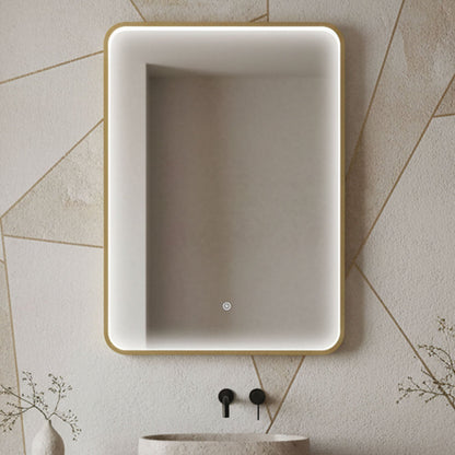[BLQ732] Quixhill Contemporary Inset Framed LED Touch Sensor Mirror with De-mister Pad, 700 x 500mm - Choice of Colour - Silo