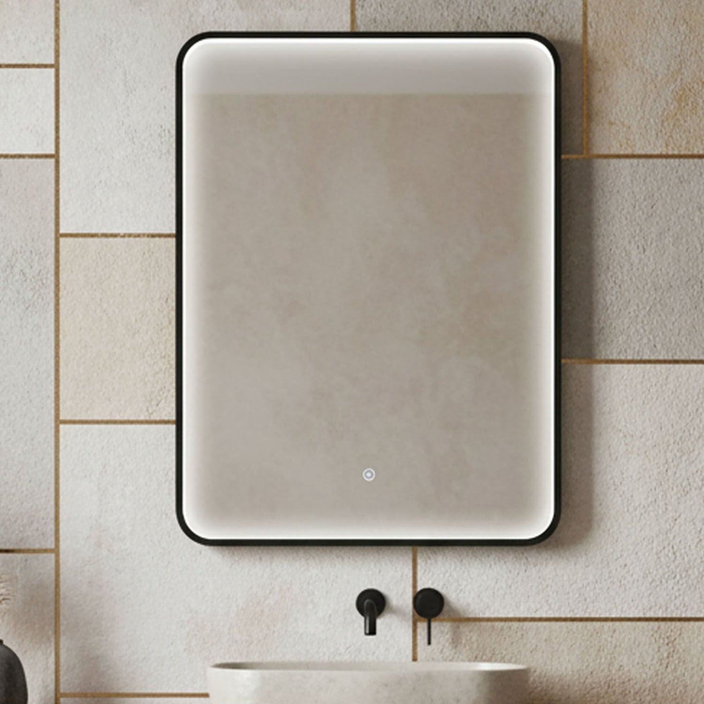 [BLQ733] Quixhill Contemporary Inset Framed LED Touch Sensor Mirror with De-mister Pad, 700 x 500mm - Choice of Colour - Silo
