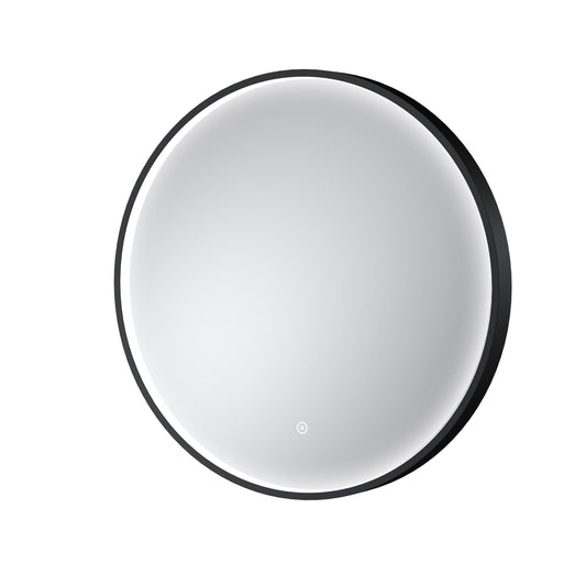 Quixhill Contemporary Round Inset Framed LED Touch Sensor Mirror