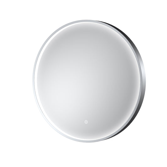 Balterley Round Inset Framed LED Touch Sensor Mirror with Demister Pad, 600mm - Chrome