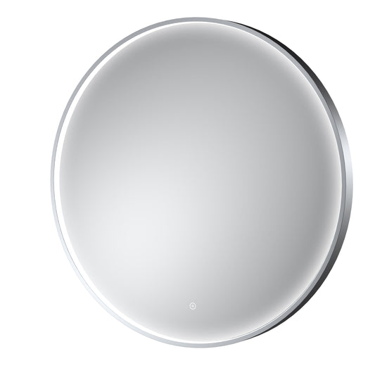 Balterley Round Inset Framed LED Touch Sensor Mirror with Demister Pad, 800mm - Chrome