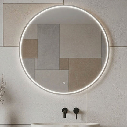 [BLQ753] Quixhill Contemporary Round Inset Framed LED Touch Sensor Mirror - Silo