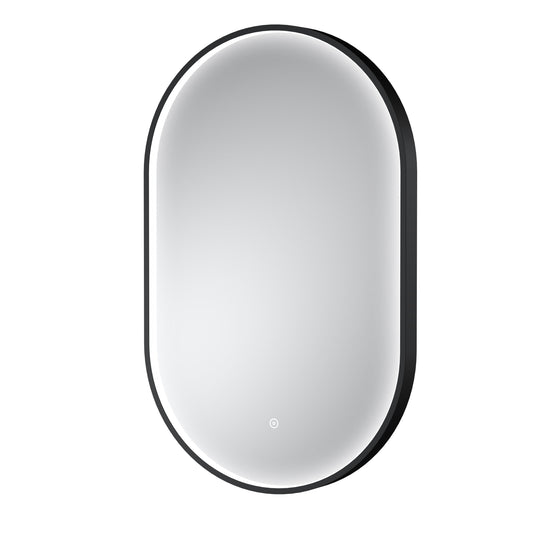 Quixhill Contemporary Oval Inset Framed LED Touch Sensor Mirror - 800 x 500mm