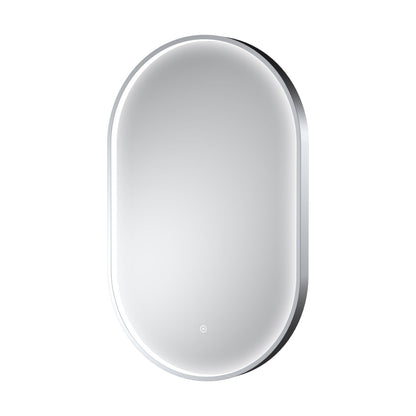 [BLQ763] Quixhill Contemporary Oval Inset Framed LED Touch Sensor Mirror - 800 x 500mm - Cutout