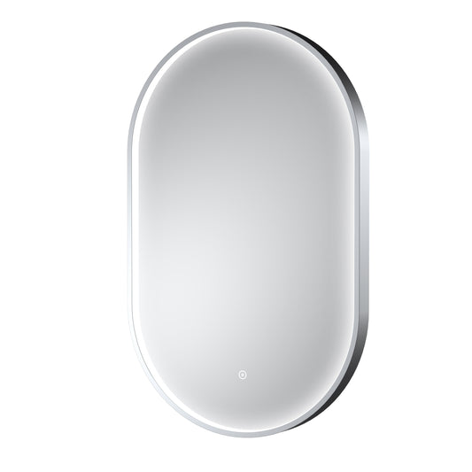Balterley Oval Inset Framed LED Touch Sensor Mirror with Demister Pad, 800x500mm - Chrome