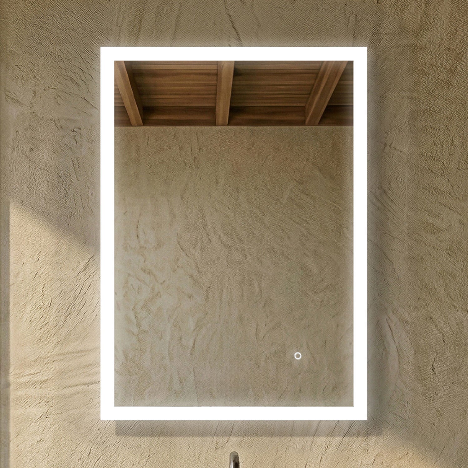 [BMAM602] Talke Rectangular LED Illuminated Touch Sensor Minimalist Mirror with Demister, 700 x 500mm - Silo