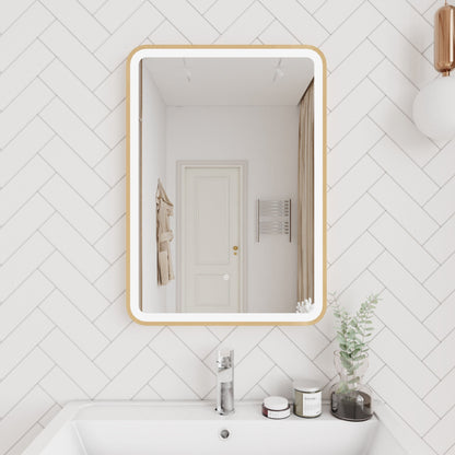 [BMFR702] Quixhill Rectangular LED Illuminated Touch Sensor Framed Mirror with Demister, 700mm x 500mm - Lifestyle 1