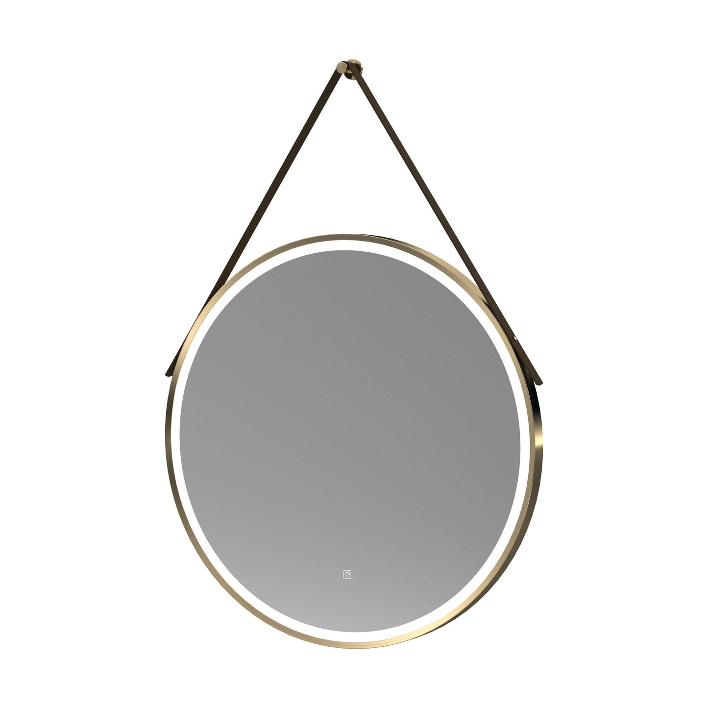 [BMFR722] Quixhill Round LED Illuminated Touch Sensor Framed Mirror with Demister & Strap - Choice of Colour and Size - Cutout
