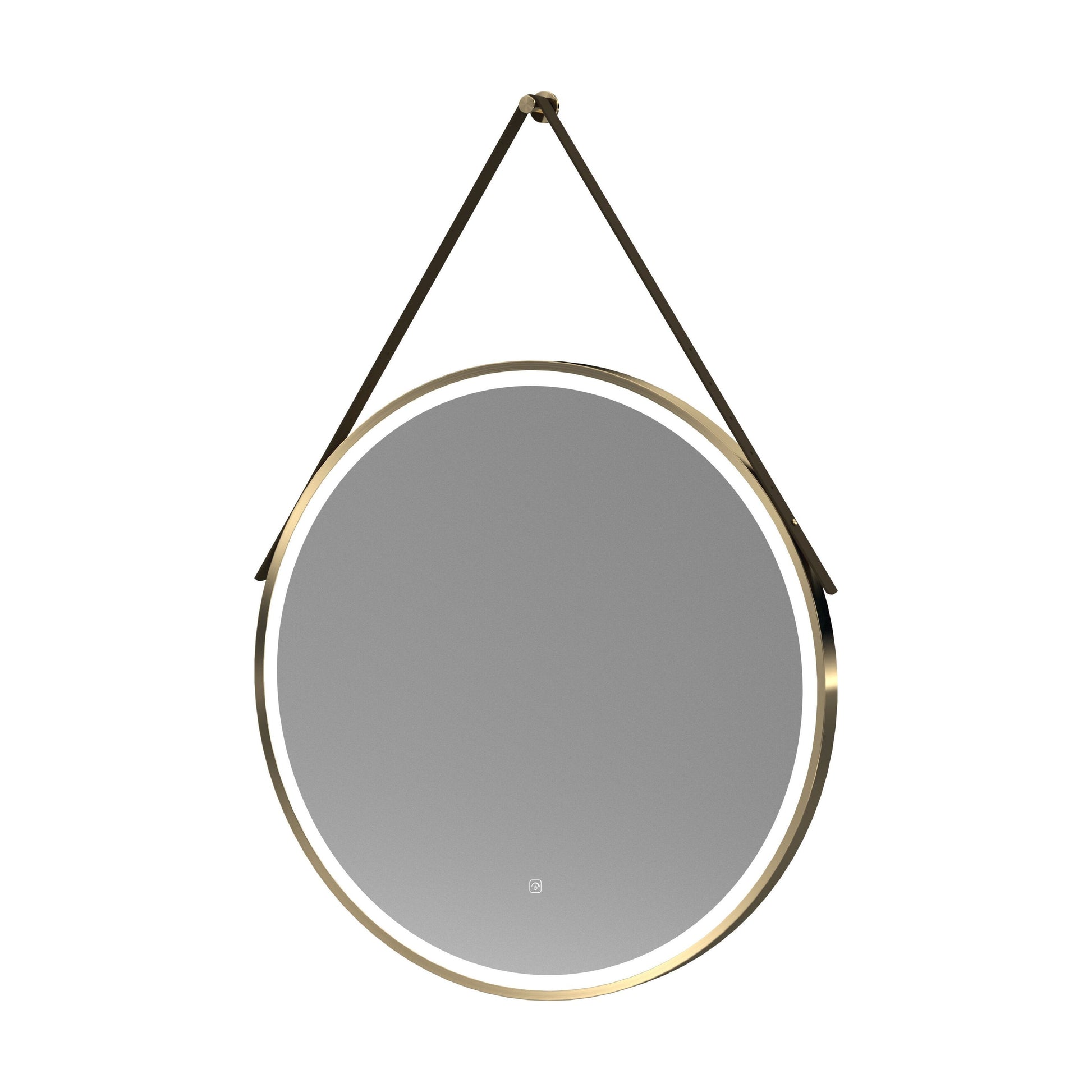 [BMFR722] Quixhill Round LED Illuminated Touch Sensor Framed Mirror with Demister & Strap - Choice of Colour and Size - Cutout