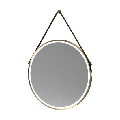 [BMFR722] Quixhill Round LED Illuminated Touch Sensor Framed Mirror with Demister & Strap - Choice of Colour and Size - Cutout