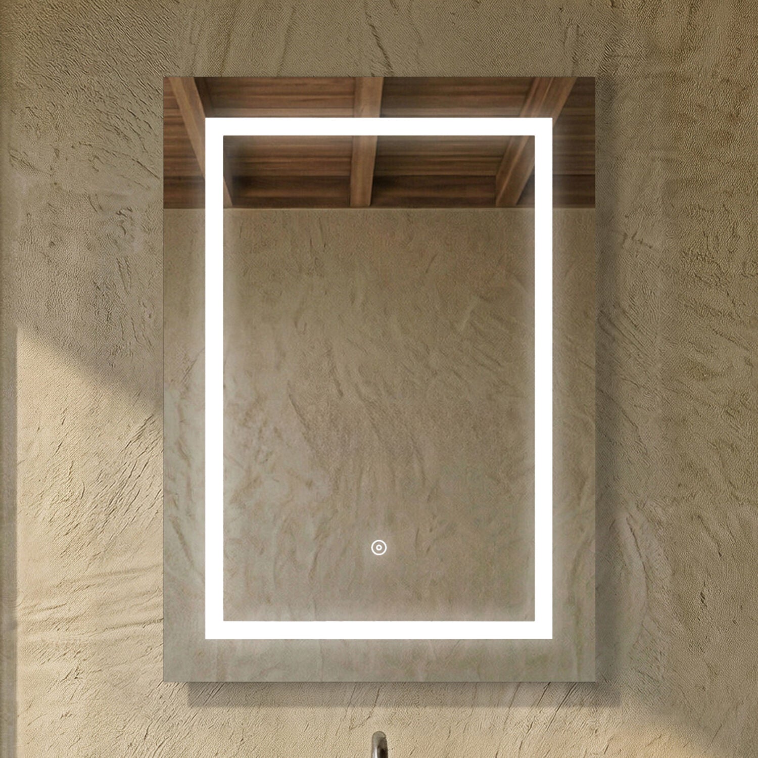 [BMLD505] Talke Rectangular LED Framed Illuminated Touch Sensor Mirror with Demister, 700mm x 500mm - Silo