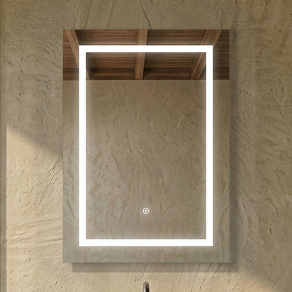 [BMLD505] Talke Rectangular LED Framed Illuminated Touch Sensor Mirror with Demister, 700mm x 500mm - Silo