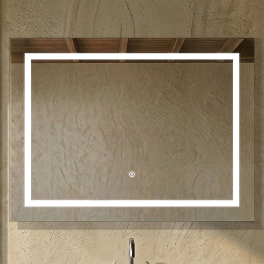 [BMLD506] Talke Rectangular Landscape LED Illuminated Touch Sensor Mirror with Demister, 800 x 500mm - Silo