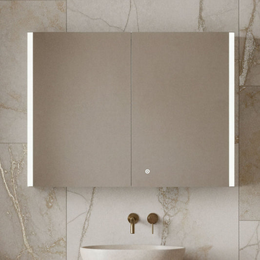 [BMMC094] Talke 2 Door Touch Sensor Mirror Cabinet with Demister & Shaver Socket, 800 x 600mm - Silo