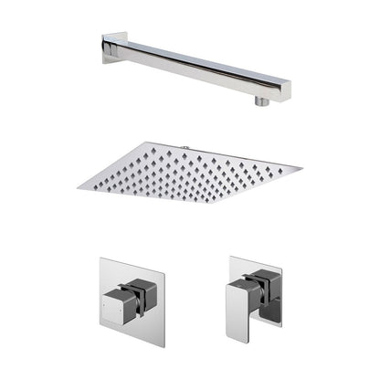 [BSB125ST1] 1 Outlet Luxury Shower Bundle - Stop Tap, Temperature Control, Arm & Head - Chrome - Cutout