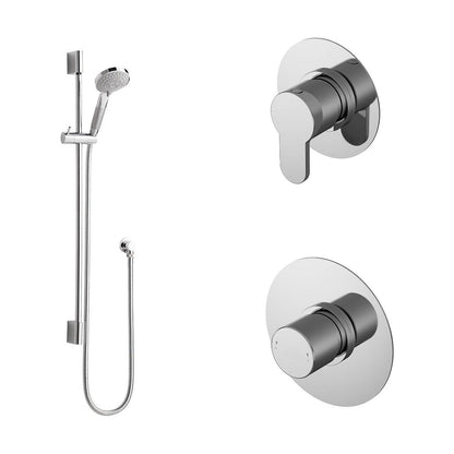 [BSB126ST1] 1 Outlet Luxury Shower Bundle - Stop Tap, Temperature Control & Slide Rail Kit - Chrome - Cutout