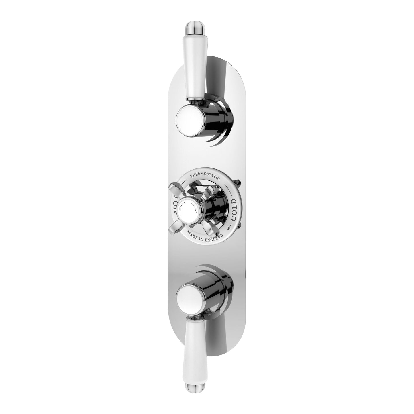[BSBATR03] Traditional Concealed Triple Thermostatic Shower Valve with Diverter (3 Outlets) - Chrome - Balterley - Cutout