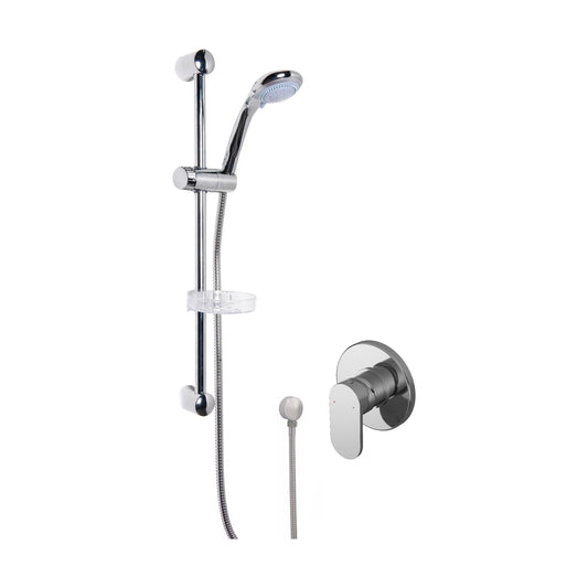 [BSBR05MV1] Current Shower Bundle Concealed Round Manual Valve & Multi Function Handset Slide Rail Kit - Chrome Balterley - Cutout