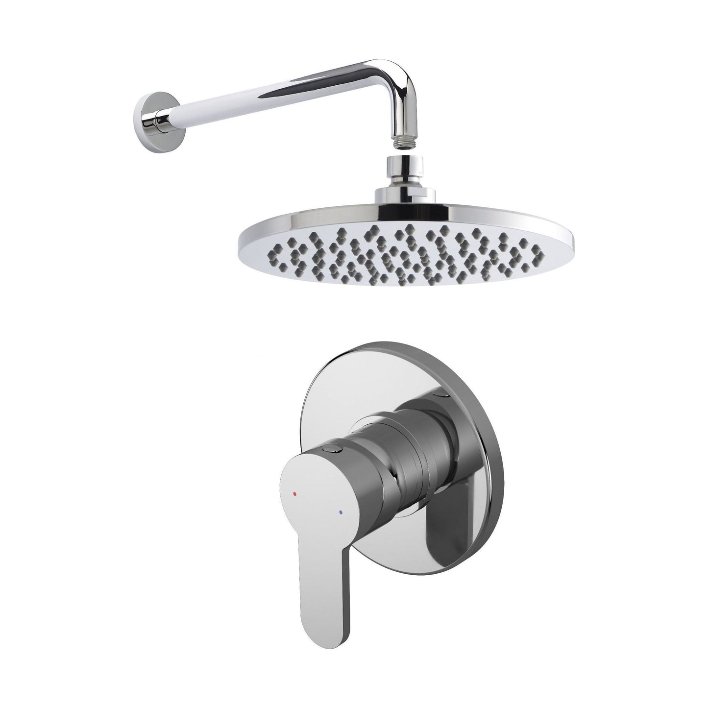 [BSBR06MV1] Pride Shower Bundle Concealed Round Manual Valve, Arm & Head Kit - Chrome Balterley - Cutout