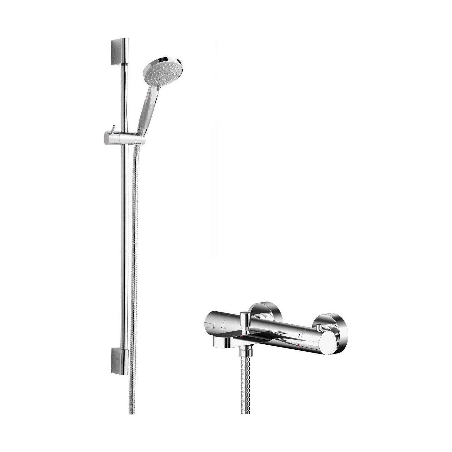 [BSBR112BV2] Current Wall Mount Thermostatic Bath Shower Mixer Tap with Slimline Slide Rail Kit - Chrome - Balterley - Cutout