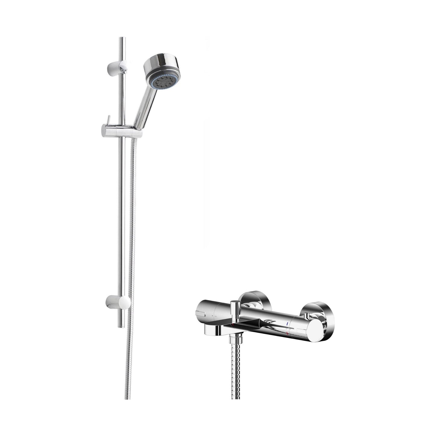 [BSBR113BV2] Current Wall Mount Thermostatic Bath Shower Mixer Tap with Linear Slide Rail Kit - Chrome - Balterley - Cutout