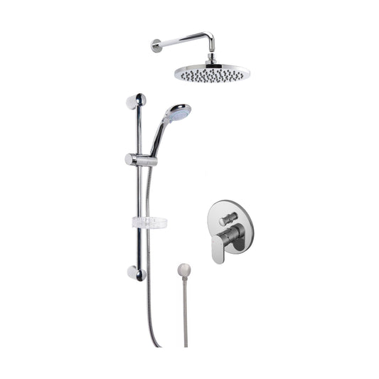 [BSBR17MV2] Current Concealed Round Manual Valve with Multi Function Slide Rail Kit, Arm & Head Shower Bundle - Chrome - Balterley - Cutout