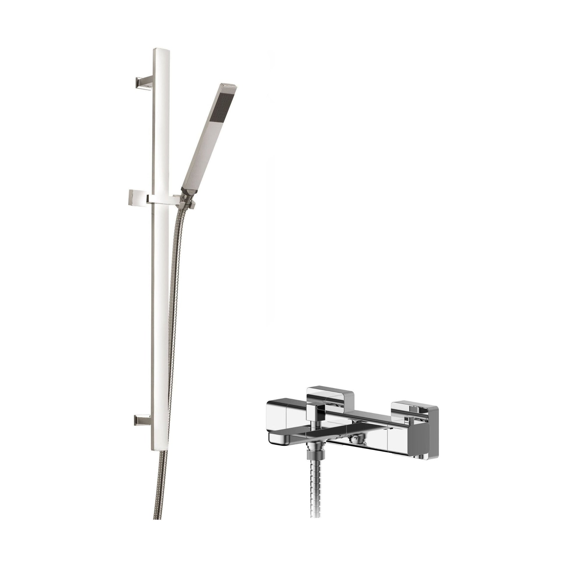 [BSBS106BV2] Empire Wall Mount Thermostatic Bath Shower Mixer Tap with Slide Rail Kit - Chrome - Balterley - Cutout