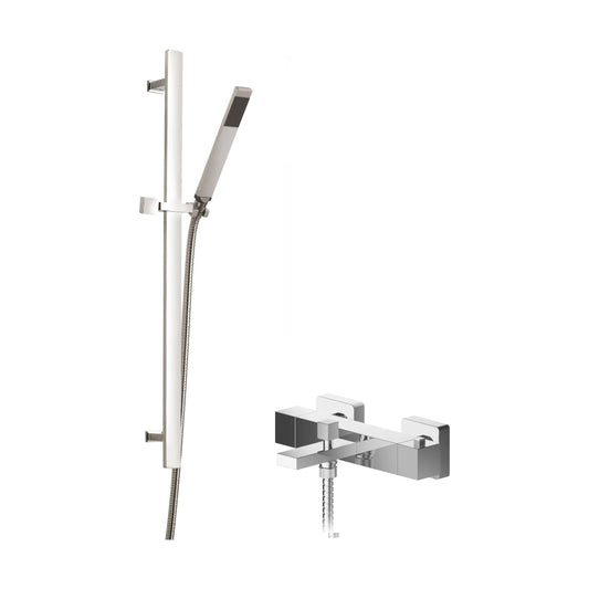[BSBS108BV2] Ripple Wall Mount Thermostatic Bath Shower Mixer Tap with Slide Rail Kit - Chrome - Balterley - Cutout