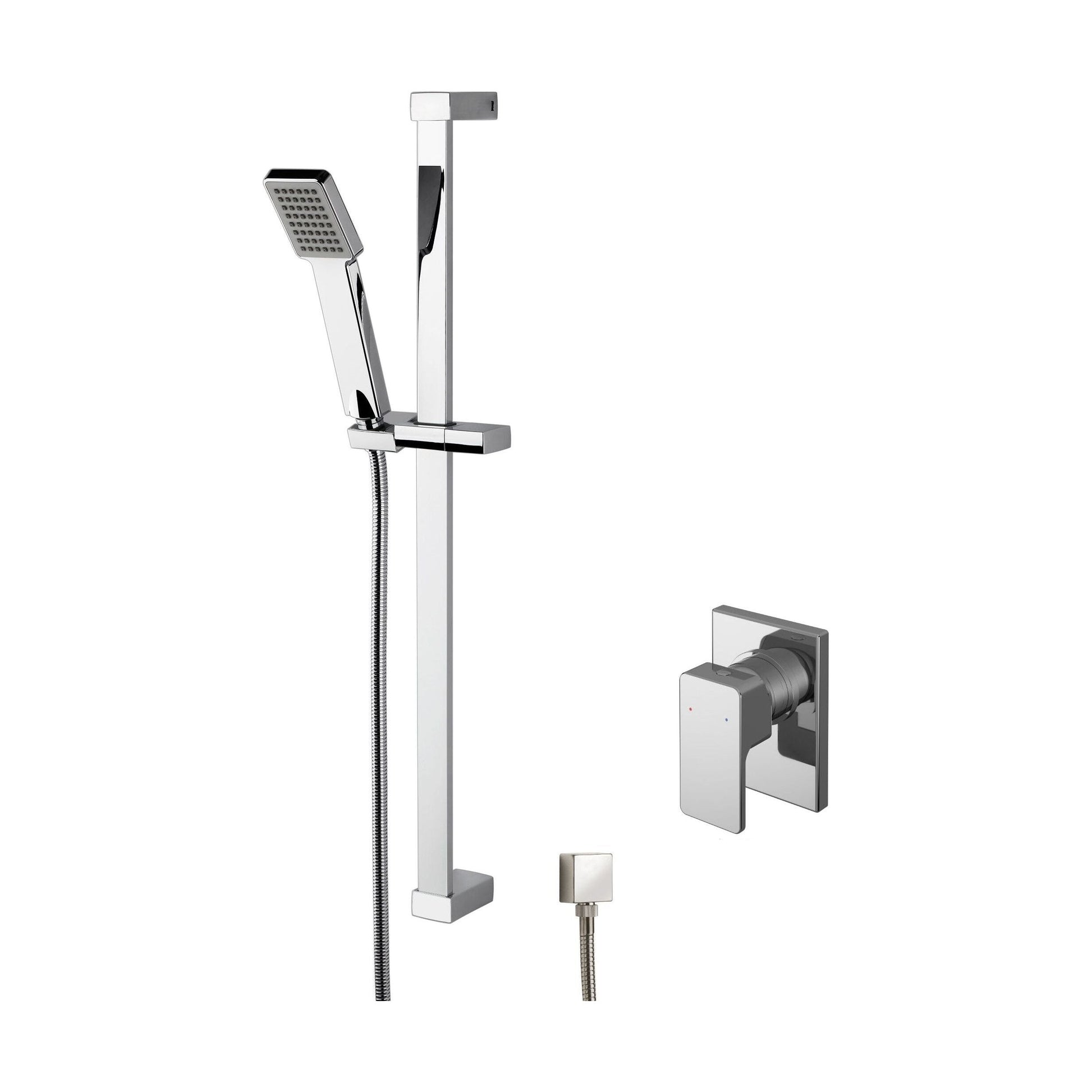 [BSBS25MV1] Empire Concealed Square Manual Valve & Slide Rail Kit Shower Bundle Set - Chrome - Balterley - Cutout