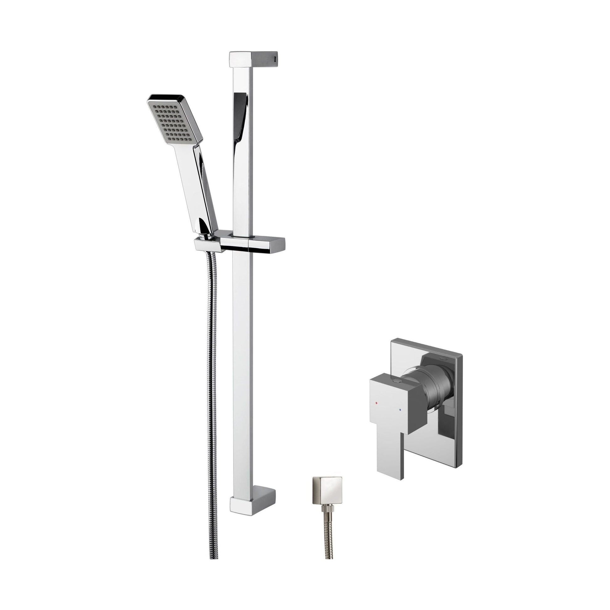 [BSBS26MV1] Ripple Concealed Square Manual Valve & Slide Rail Kit Shower Bundle Set - Chrome - Balterley - Cutout