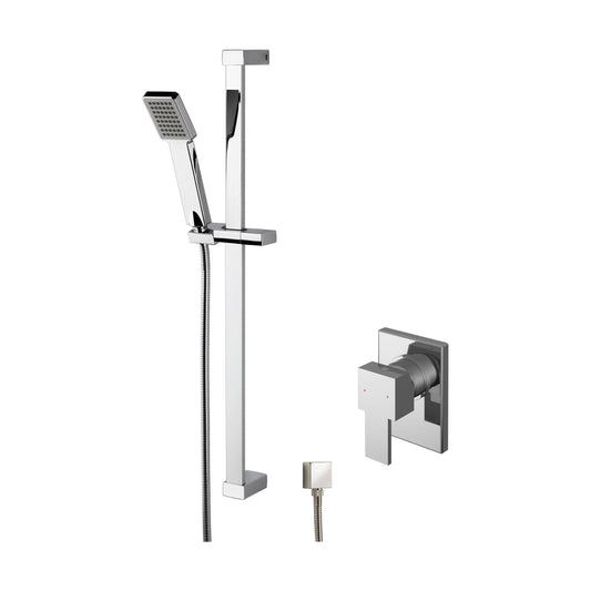 [BSBS26MV1] Ripple Concealed Square Manual Valve & Slide Rail Kit Shower Bundle Set - Chrome - Balterley - Cutout