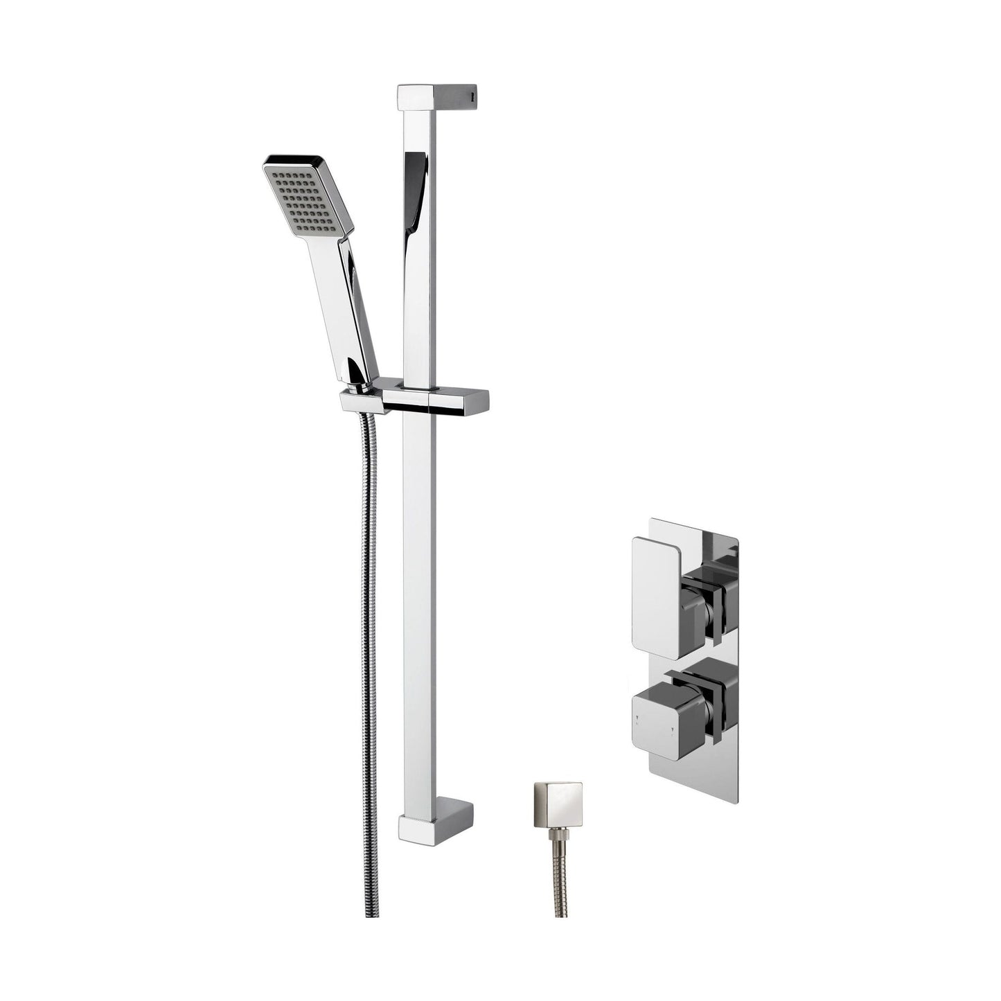 [BSBS33TW1] Empire Concealed Square Twin Valve & Slide Rail Kit Shower Bundle Set - Chrome - Balterley - Cutout