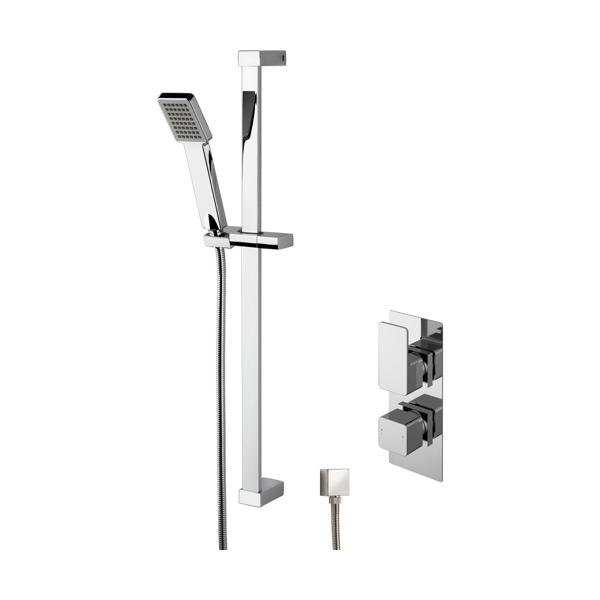 [BSBS33TW1] Empire Concealed Square Twin Valve & Slide Rail Kit Shower Bundle Set - Chrome - Balterley - Cutout