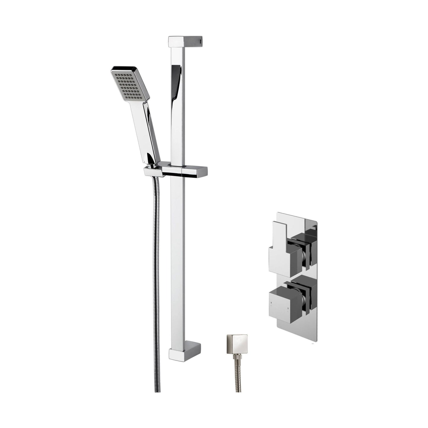 [BSBS35TW1] Ripple Concealed Square Twin Valve & Slide Rail Kit Shower Bundle Set - Chrome - Balterley - Cutout