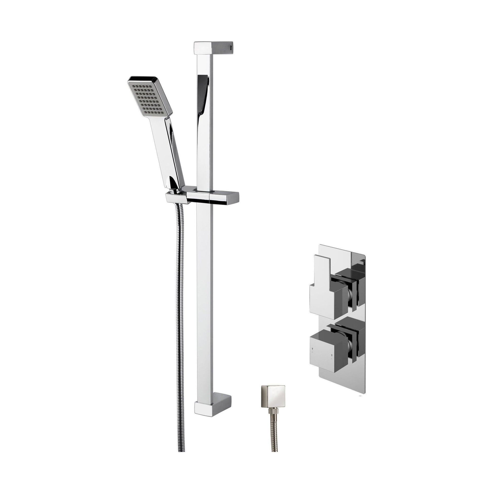 [BSBS35TW1] Ripple Concealed Square Twin Valve & Slide Rail Kit Shower Bundle Set - Chrome - Balterley - Cutout