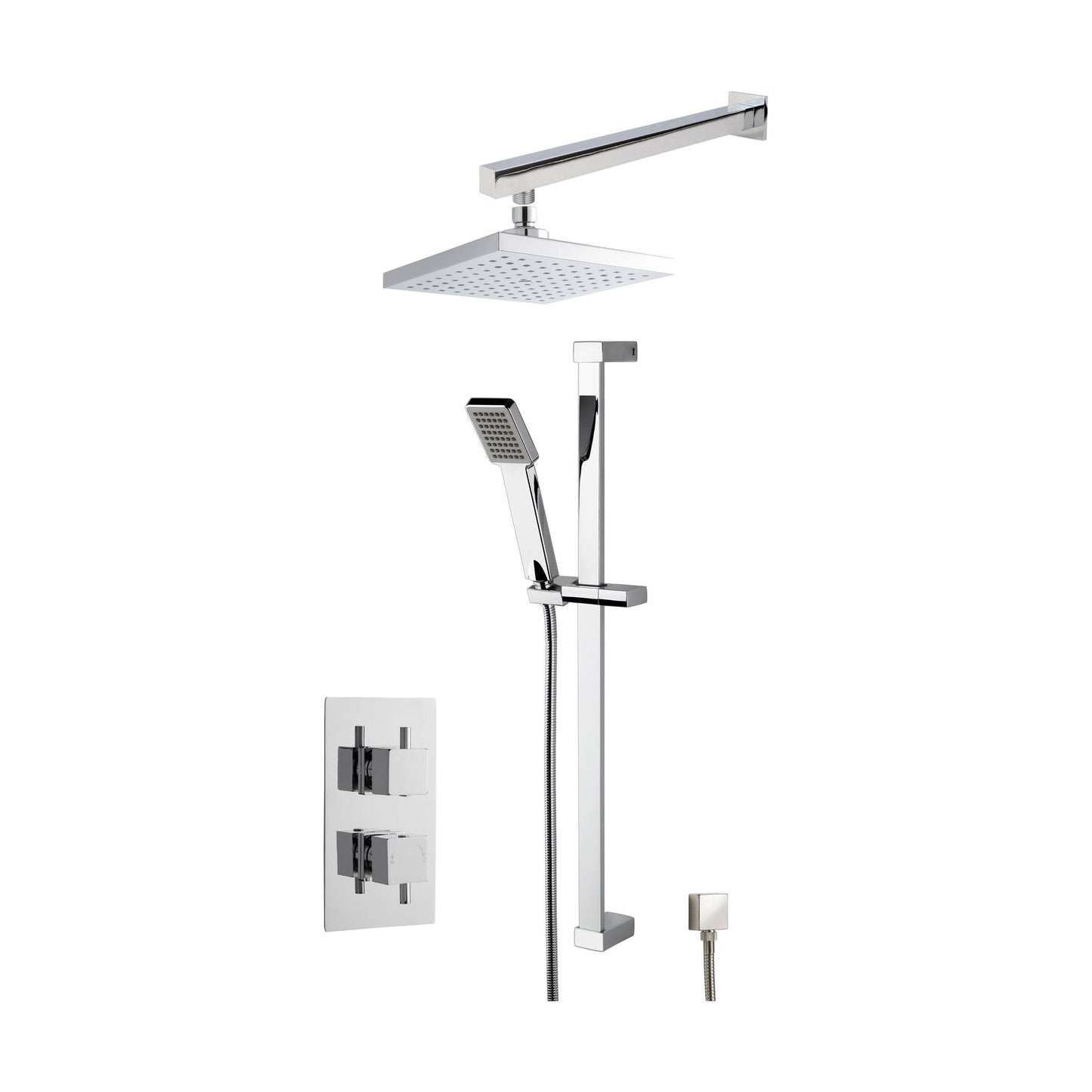 [BSBS39TW2] Concealed Square Twin Valve Shower Set - Chrome - Balterley - Cutout