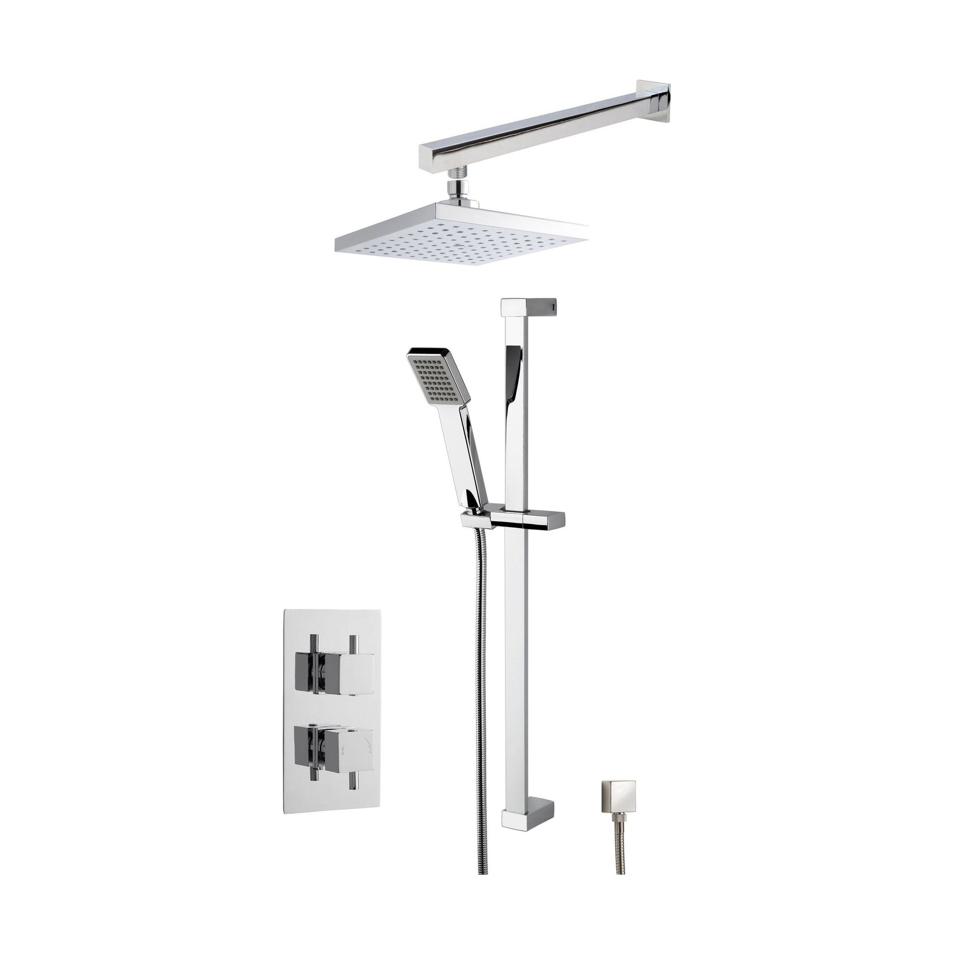 [BSBS39TW2] Concealed Square Twin Valve Shower Set - Chrome - Balterley - Cutout