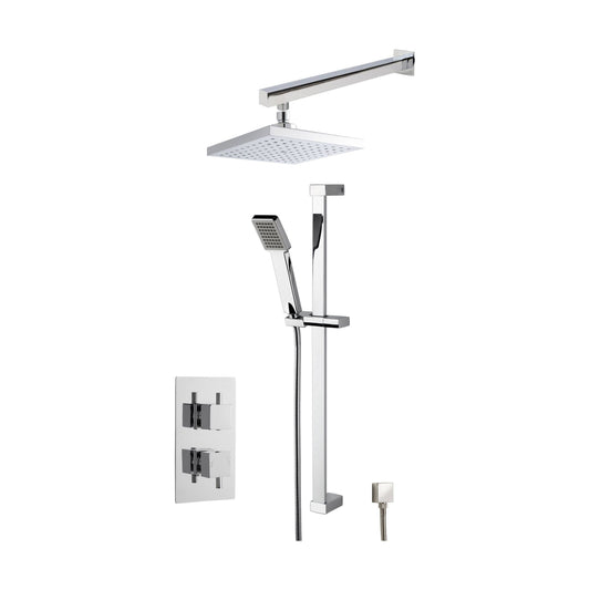 [BSBS39TW2] Concealed Square Twin Valve Shower Set - Chrome - Balterley - Cutout