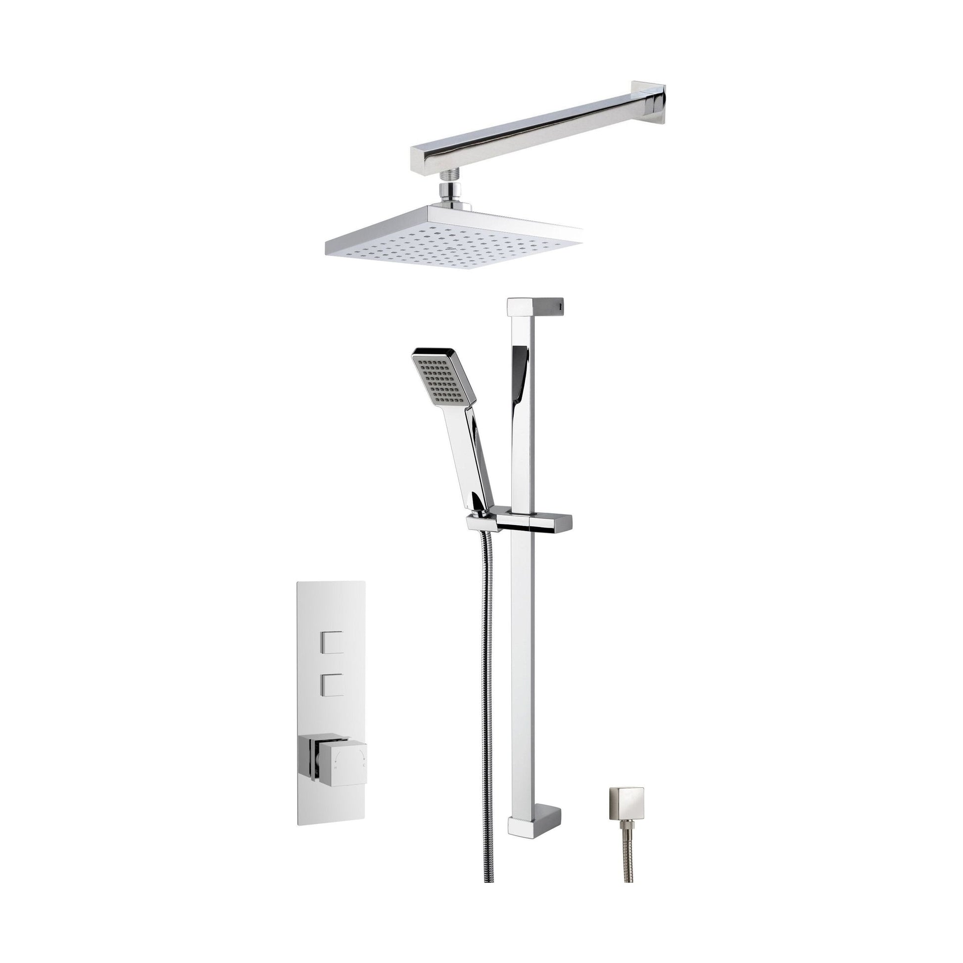 [BSBS41TR2] Concealed Square Push Button Valve Shower Set - Chrome - Balterley - Cutout