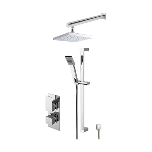 [BSBS42TW2] Empire Concealed Square Twin Valve Shower Set - Chrome - Balterley - Cutout