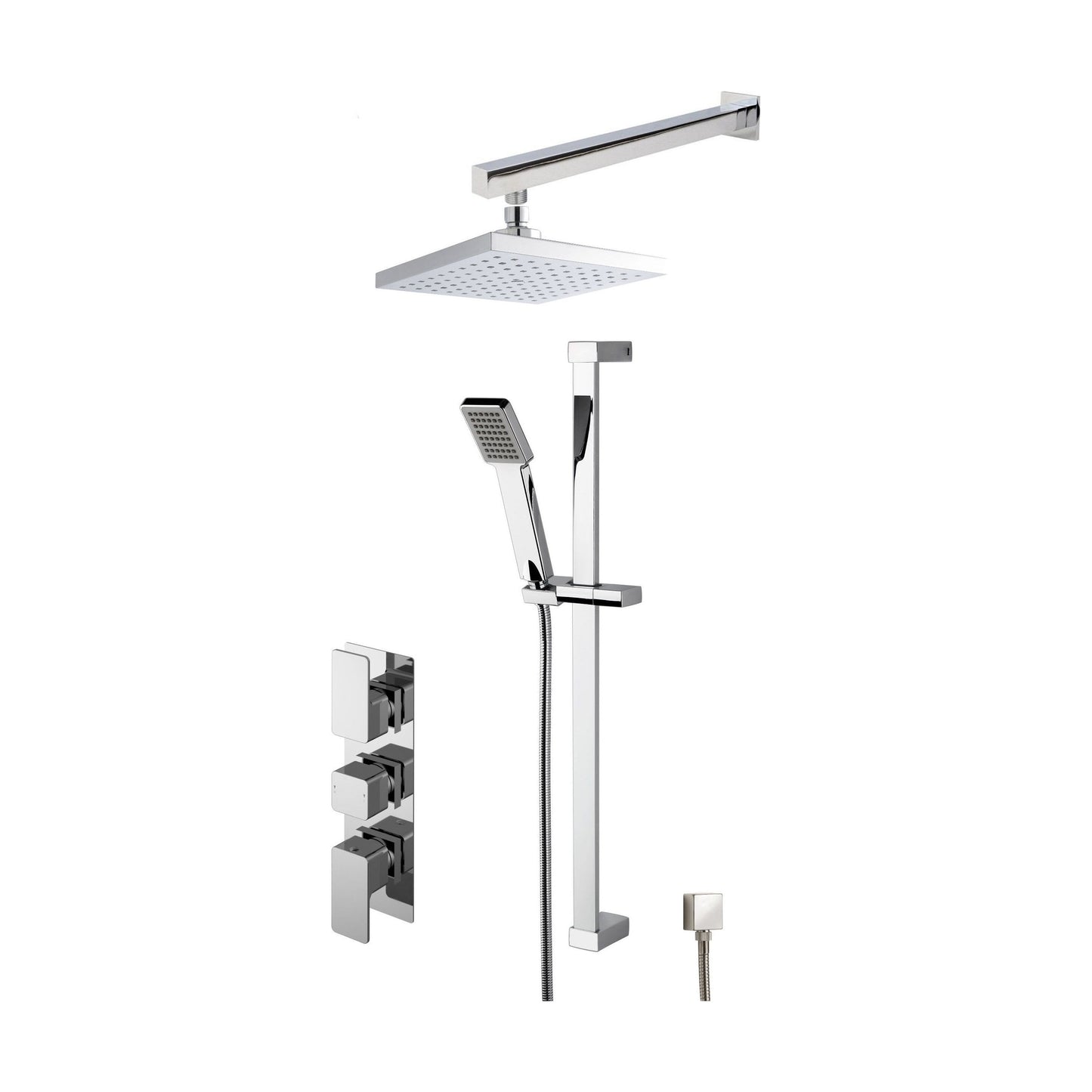 [BSBS43TR2] Empire Concealed Square Triple Valve Shower Set - Chrome - Balterley - Cutout