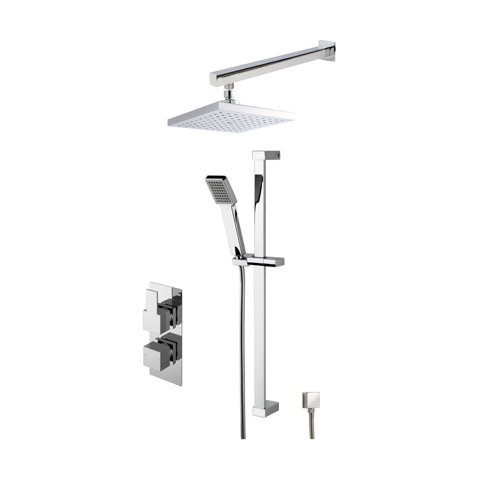 [BSBS44TW2] Ripple Concealed Square Twin Valve Shower Set - Chrome - Balterley - Cutout