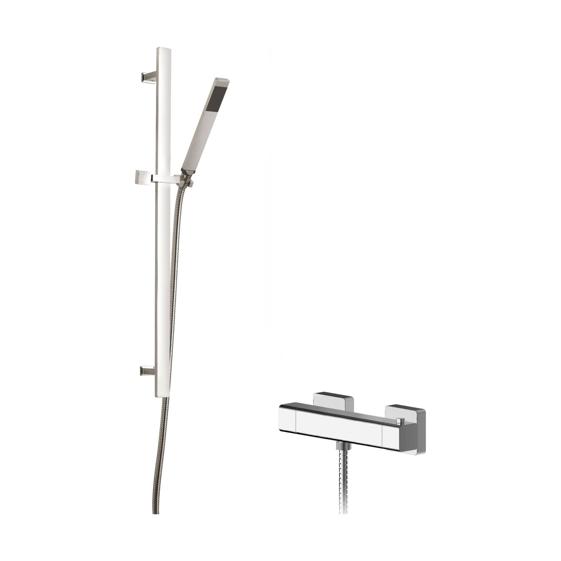 [BSBS94BV1] Empire Square Bar Valve & Sheer Slide Rail Shower Kit - Chrome - Balterley - Cutout