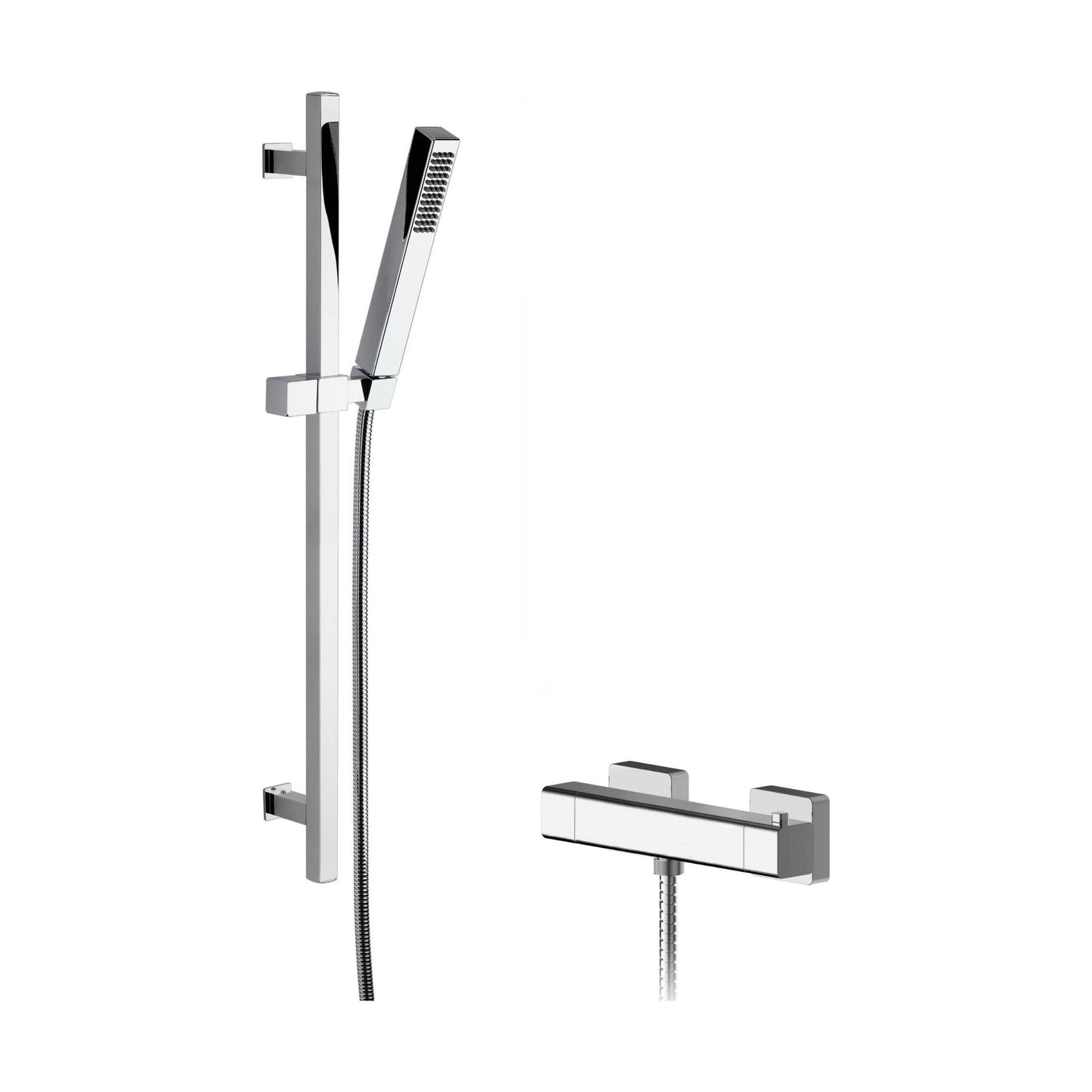 [BSBS95BV1] Empire Square Bar Valve & Slide Rail Shower Kit - Chrome - Balterley - Cutout