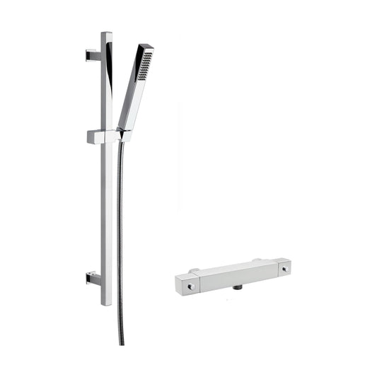 [BSBS99BV1] Square Bar Valve & Slide Rail Shower Kit - Chrome - Balterley - Cutout