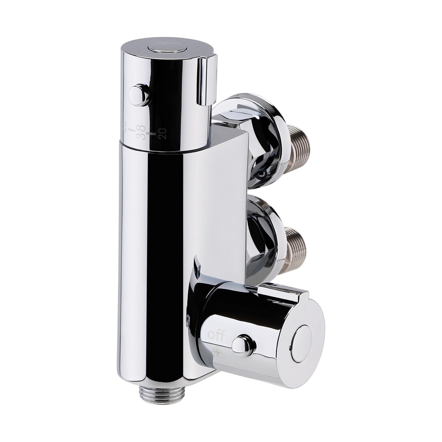 [BSBV023] Contemporary Round Vertical Thermostatic Shower Bar Valve (1 Outlet) - Chrome - Balterley - Cutout