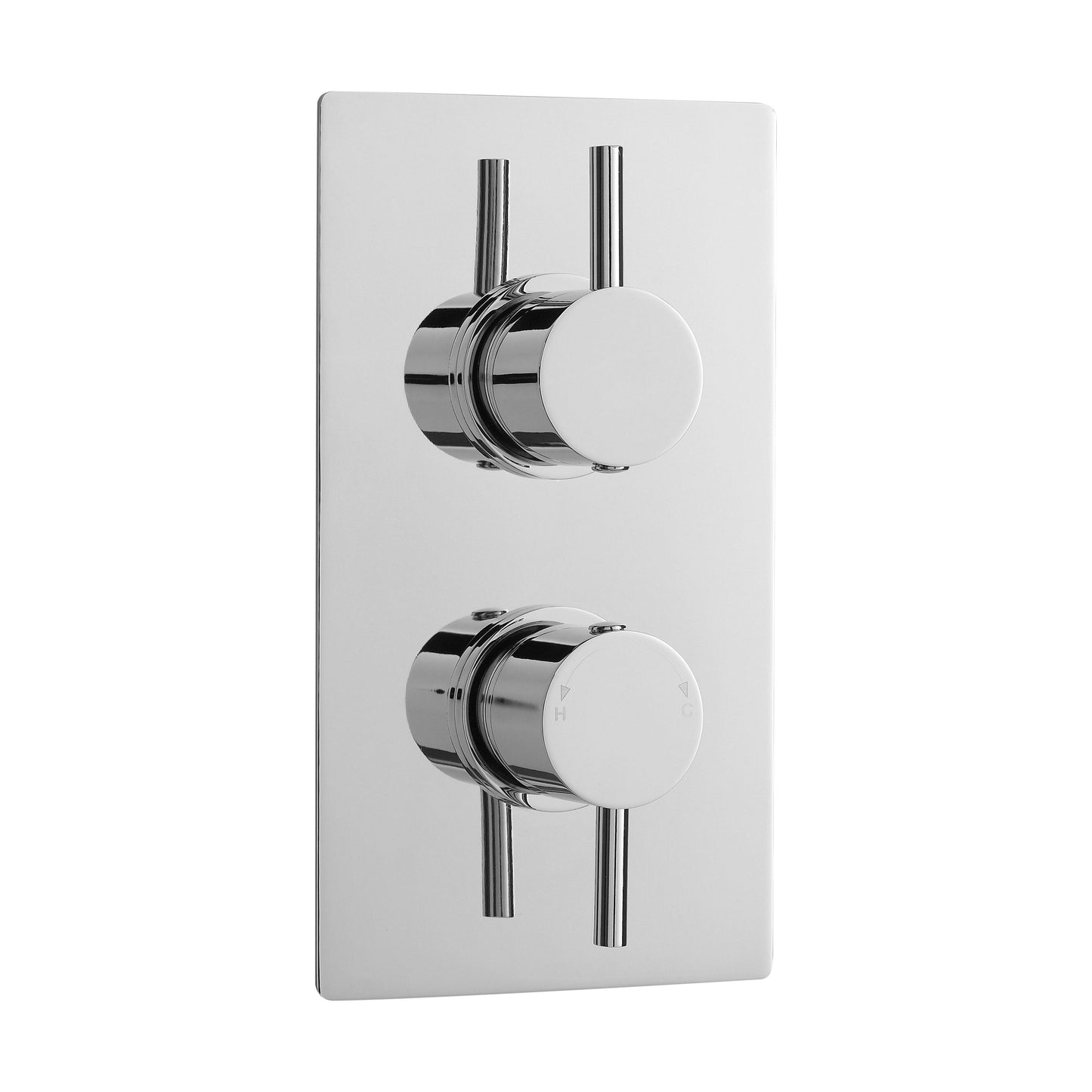 [BSCA051] Round Concealed Twin Thermostatic Shower Valve (1 Outlet) - Chrome - Cutout