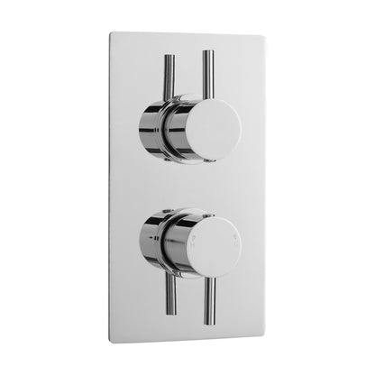 [BSCA051] Round Concealed Twin Thermostatic Shower Valve (1 Outlet) - Chrome - Cutout