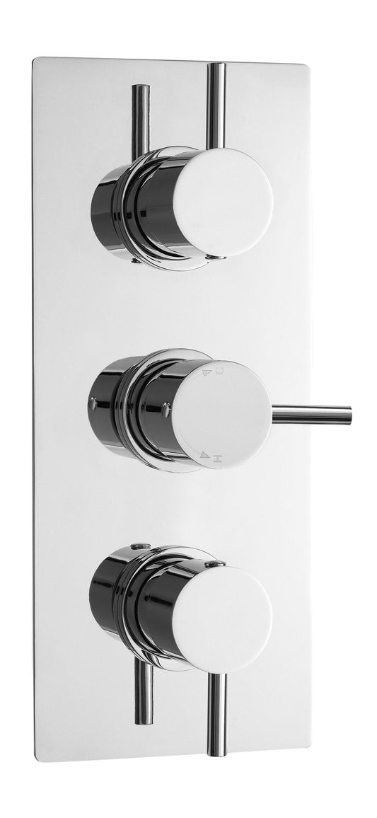 Round Triple Thermostatic Shower Valve With Diverter (3 Outlets) - Chrome - Balterley