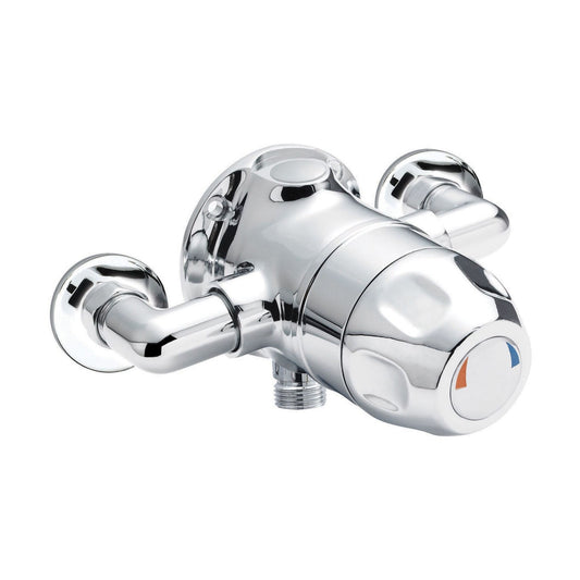[BSCCSQ1] Contemporary Round Exposed Sequential Thermostatic Shower Valve (1 Outlet) - Chrome - Balterley - Cutout